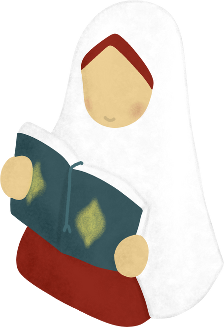 Faceless Muslim School Girl Read Quran