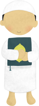 Faceless Muslim Boy Hugging Quran Mushaf
